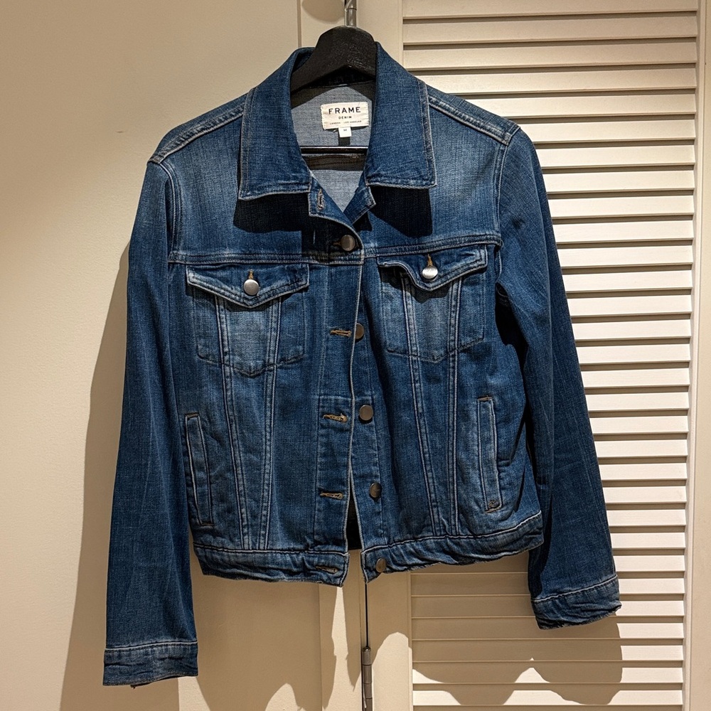 Frame Denim Dark Blue Jean Jacket